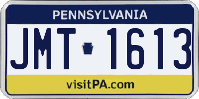 PA license plate JMT1613