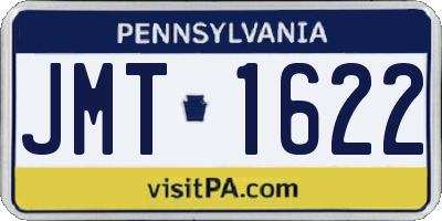 PA license plate JMT1622