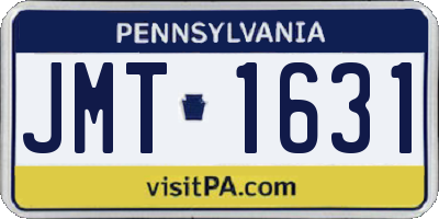 PA license plate JMT1631