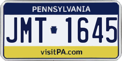 PA license plate JMT1645