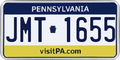 PA license plate JMT1655