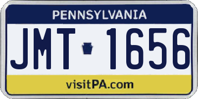 PA license plate JMT1656