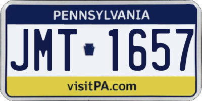 PA license plate JMT1657
