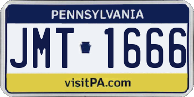 PA license plate JMT1666
