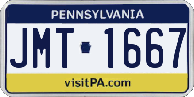PA license plate JMT1667