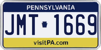 PA license plate JMT1669