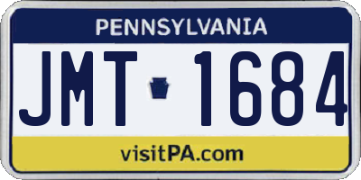 PA license plate JMT1684