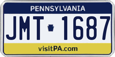PA license plate JMT1687