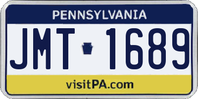 PA license plate JMT1689