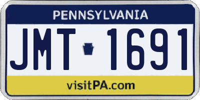 PA license plate JMT1691