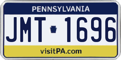 PA license plate JMT1696