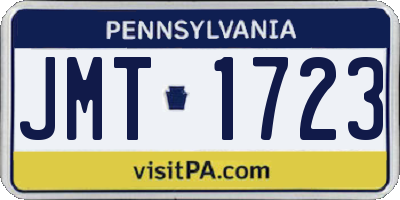 PA license plate JMT1723