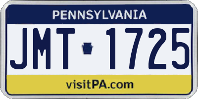 PA license plate JMT1725