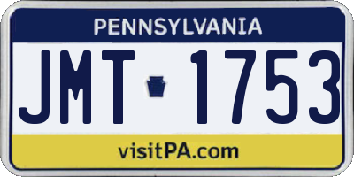 PA license plate JMT1753