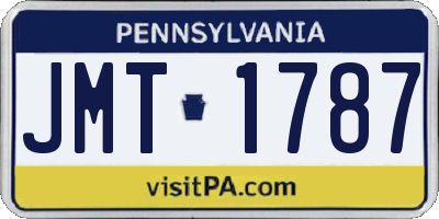PA license plate JMT1787