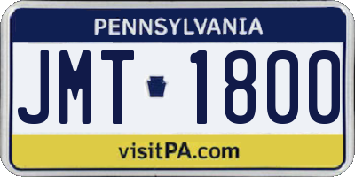 PA license plate JMT1800