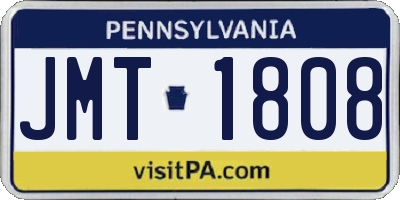 PA license plate JMT1808