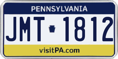 PA license plate JMT1812