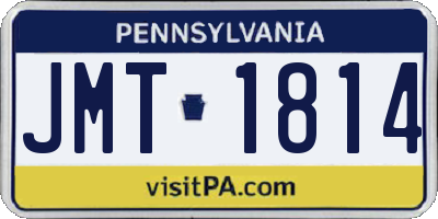 PA license plate JMT1814