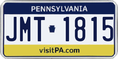 PA license plate JMT1815