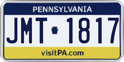 PA license plate JMT1817