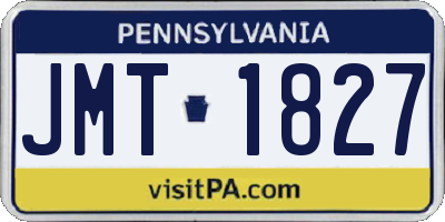 PA license plate JMT1827