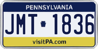 PA license plate JMT1836