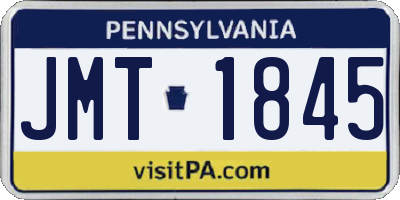 PA license plate JMT1845