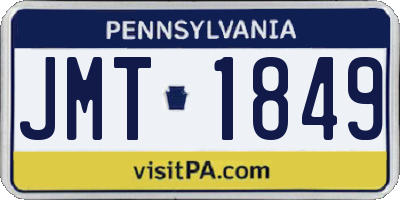 PA license plate JMT1849