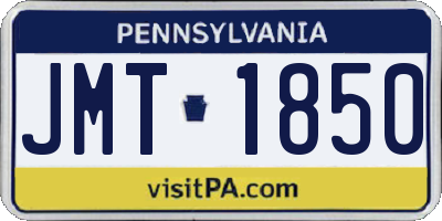 PA license plate JMT1850