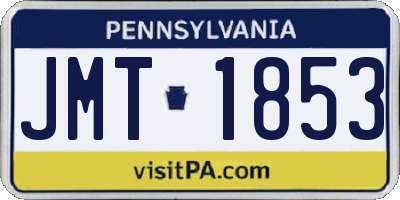 PA license plate JMT1853