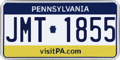 PA license plate JMT1855