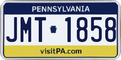 PA license plate JMT1858