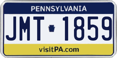 PA license plate JMT1859