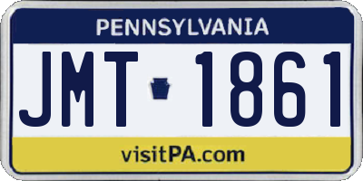 PA license plate JMT1861
