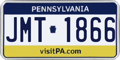PA license plate JMT1866