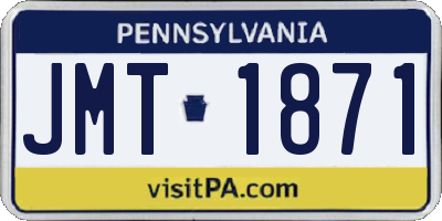 PA license plate JMT1871