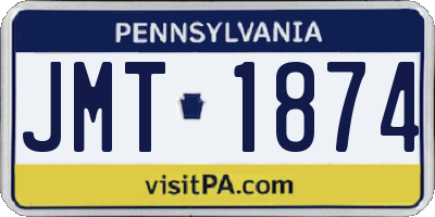 PA license plate JMT1874