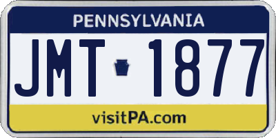 PA license plate JMT1877