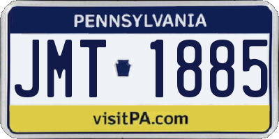 PA license plate JMT1885