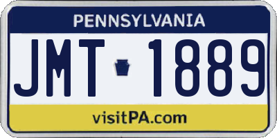 PA license plate JMT1889