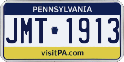 PA license plate JMT1913