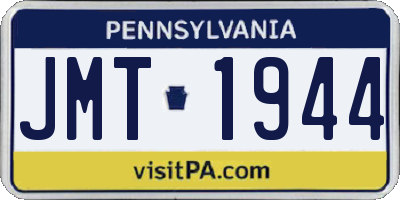 PA license plate JMT1944