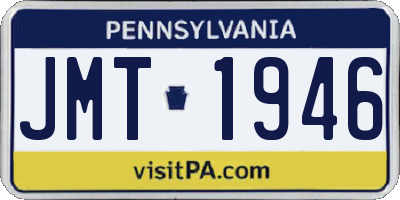 PA license plate JMT1946