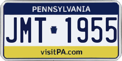 PA license plate JMT1955