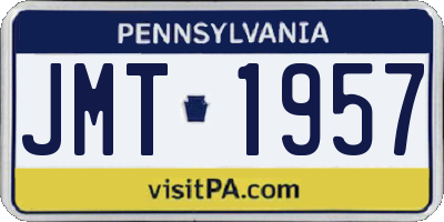 PA license plate JMT1957