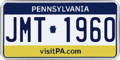 PA license plate JMT1960