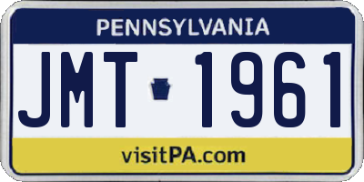 PA license plate JMT1961