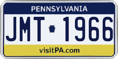 PA license plate JMT1966