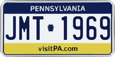PA license plate JMT1969